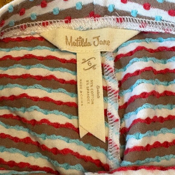 MATILDA JANE Leggings Bundle Girls 6 Legging Pants 3 Pairs Blue Stripes Ruffles - Picture 6 of 16